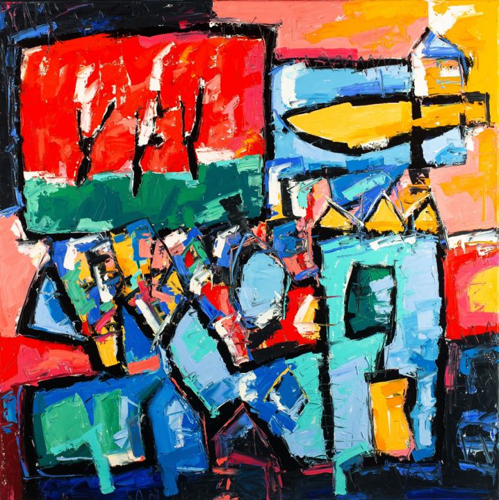 Painting titled "Do not be distracte…" by Evgeny Yakovlev, Original Artwork, Oil Mounted on Wood Stretcher frame