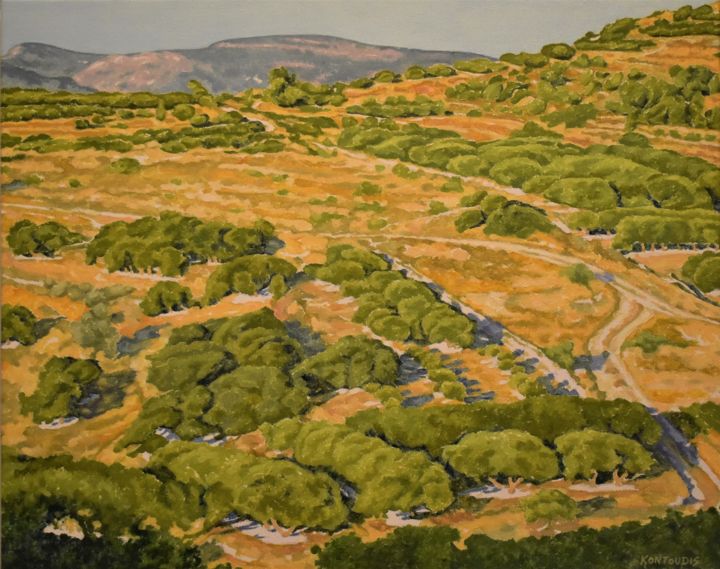 Chios - Mastic trees Schilderij, 15,8x19,7 in