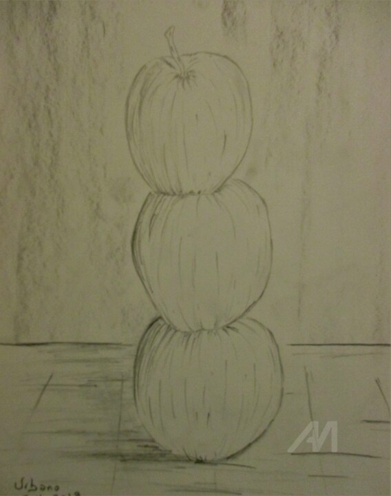 Las 3 Manzanas 图画, 16.1x11.8 in