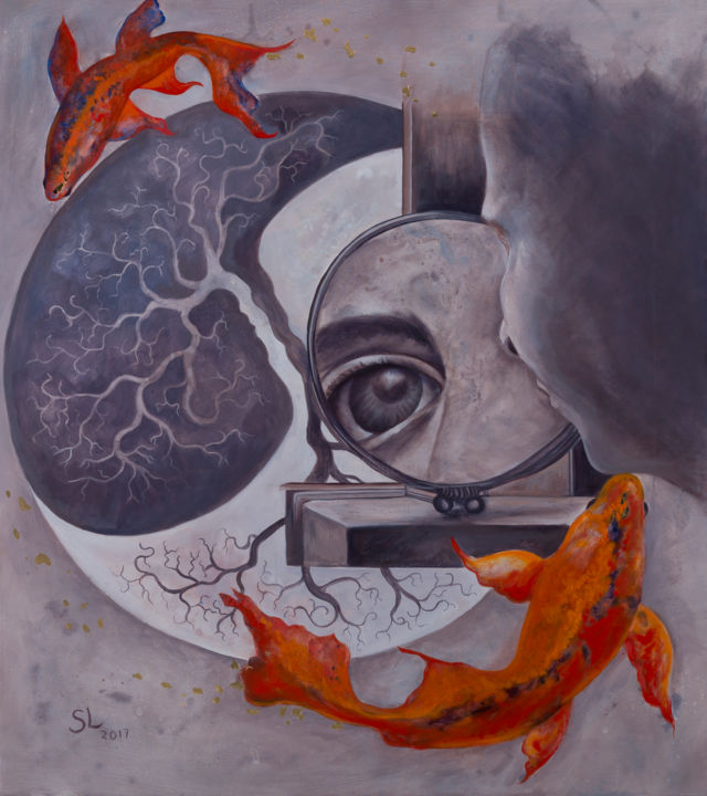 La vie 绘画, 35.4x35.4 in