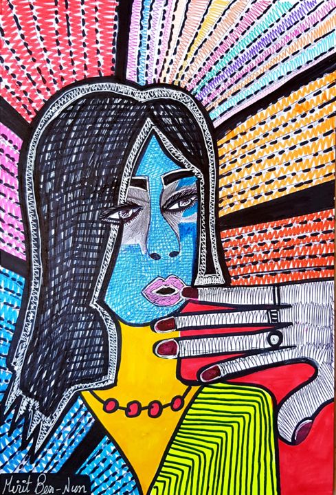 "Portrait israeli Vi…" başlıklı Tablo Mirit Ben-Nun tarafından, Orijinal sanat, Mürekkep