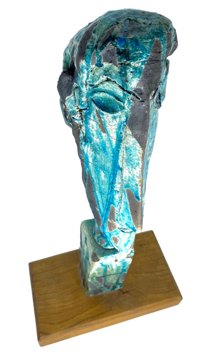 Sculpture titled "Hommage à Modigliani" by Julien Adans (JuAD), Original Artwork, Ceramics