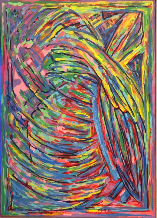 Witrazowe tematy 5 绘画, 27.6x19.7 in