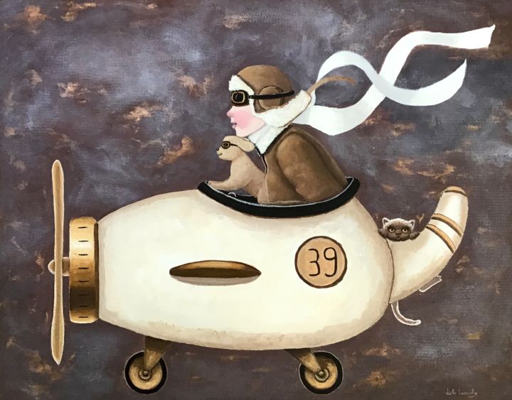 Attendez-moi !! - 1001 绘画, 28.7x36.2 in