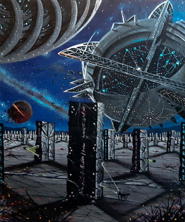 Painting titled "A.I Mega civilizati…" by Antonio Bagia, Original Artwork, Acrylic