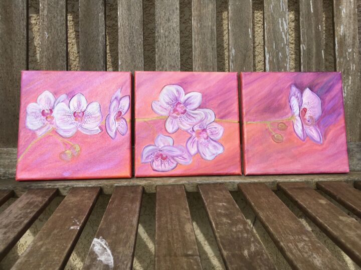 Painting titled "La vie en rose" by Coco Caron, Original Artwork, Acrylic