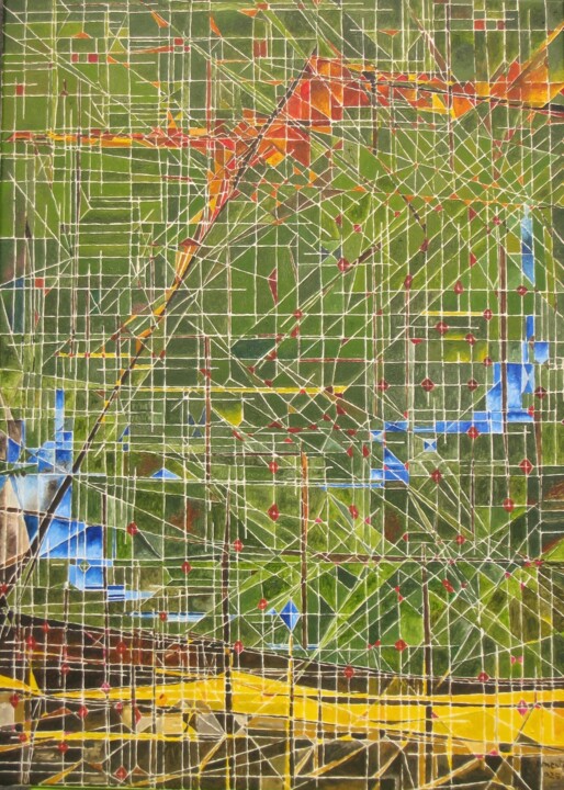 Pintura titulada "A Criação - Após Ha…" por Sarmento, Obra de arte original, Oleo Montado en Bastidor de camilla de madera