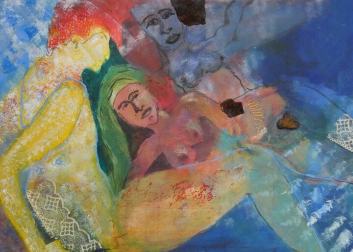 Schilderij getiteld "No title" door Nico Van Oosten, Origineel Kunstwerk, Acryl