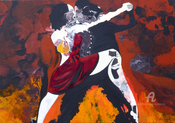 Ivresse du tango 绘画, 25.6x36.2 in