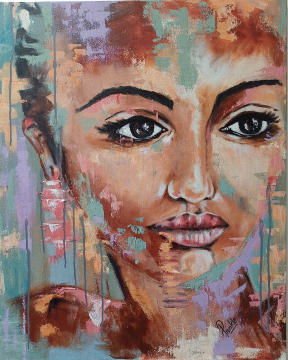 Pintura intitulada "The Story Behind He…" por Prinkle Mehta, Obras de arte originais, Acrílico