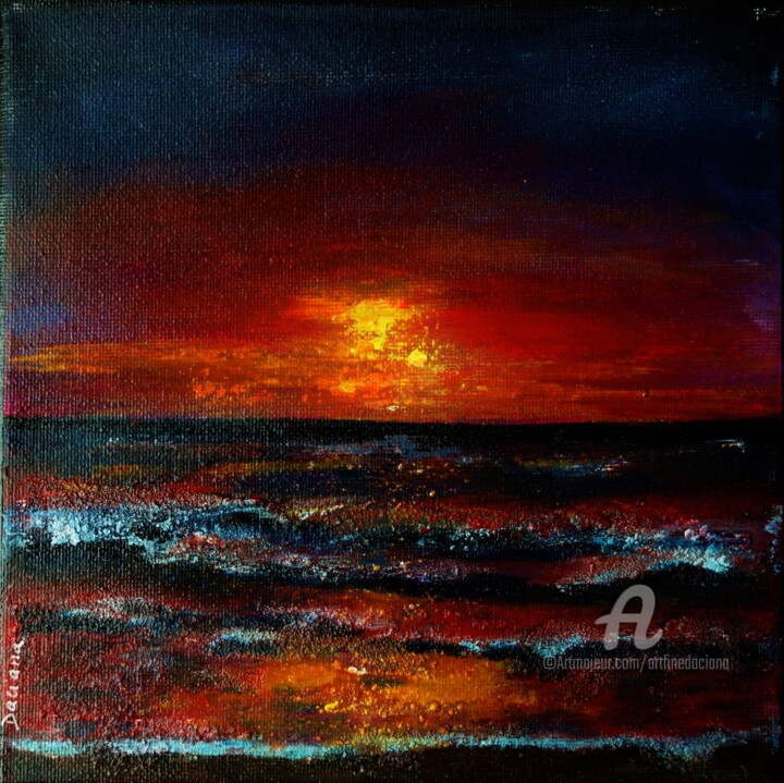 Malerei mit dem Titel "Calm" von Daciana, Original-Kunstwerk, Acryl Auf Keilrahmen aus Holz montiert
