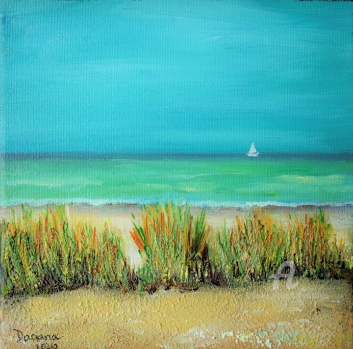 Malerei mit dem Titel "Parmi les dunes" von Daciana, Original-Kunstwerk, Acryl