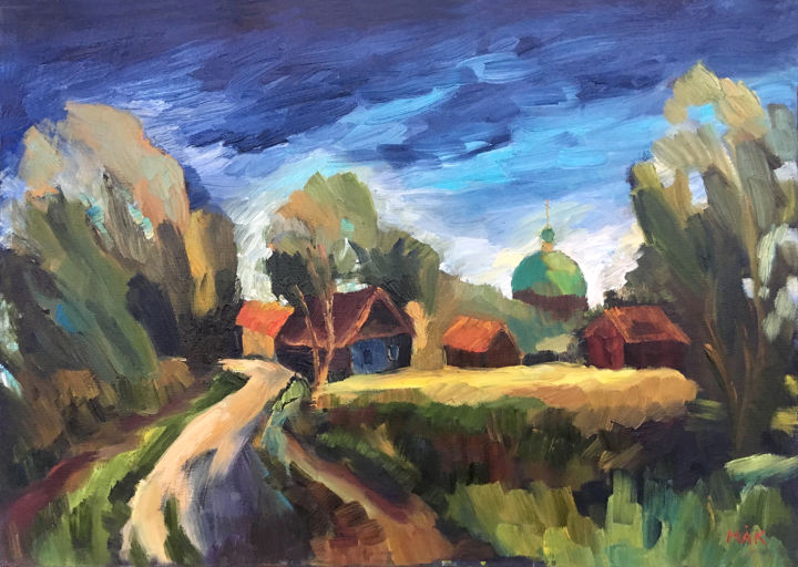 Rural landscape 绘画, 19.7x27.6 in