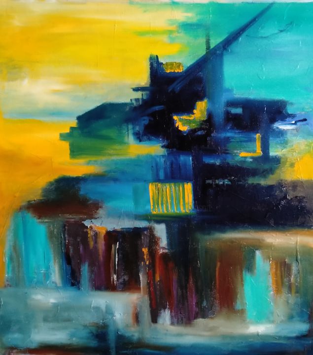Painting titled "Faces" by Atignas Art, Original Artwork, Oil
