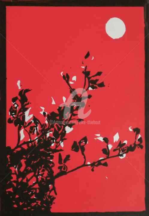 Branches (sur fond rouge) 印花与版画, 19.7x12.8 in