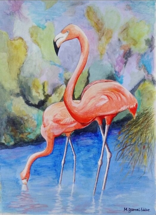 Flamingo, 絵画 Djamel Eddine Mebrekによって | ArtMajeur