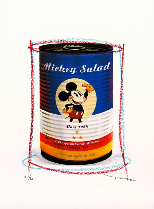 Printmaking titled "Tehos - Mickey Sala…" by Tehos, Original Artwork, Digital Print