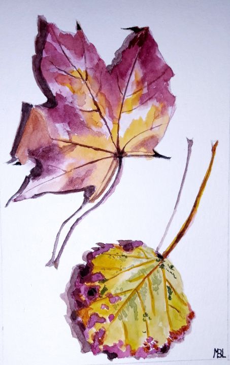 Dessin intitulée "Automnal2" par Brigitte Mathé (MBL), Œuvre d'art originale, Aquarelle