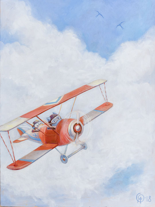 Schilderij getiteld "Facing the wind" door Olya Yatsenko, Origineel Kunstwerk, Olie