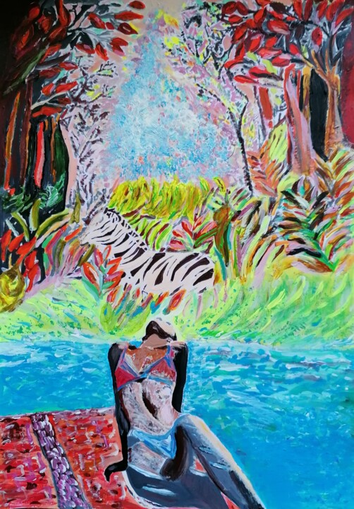 Fauna as a woman's dream 绘画, 16.5x11.7 in