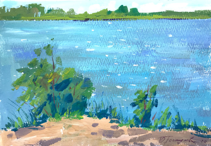 「Wind」というタイトルの絵画 Yuliia Pastukhovaによって, オリジナルのアートワーク, グワッシュ水彩画