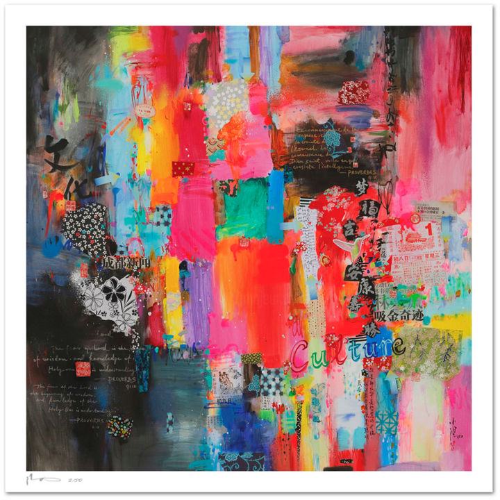 Culture - Tirage d'art signé, numéroté Printmaking, 23.6x23.6 in