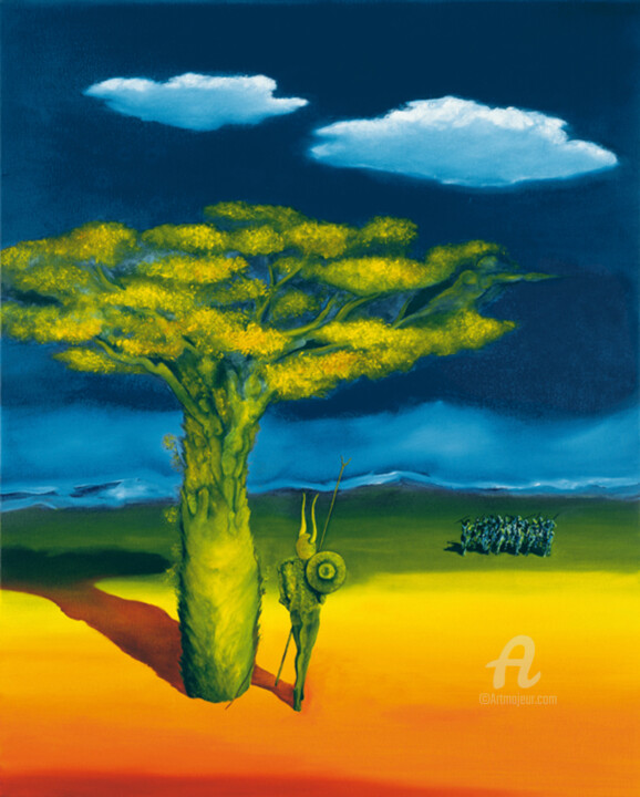 Minotaurus als Wächter des Baumes der verbotenen Früchte 绘画, 39.4x31.5 in