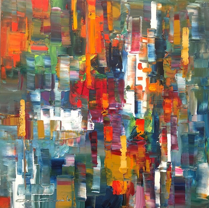 Peinture intitulée "Two of us" par Dam Domido, Œuvre d'art originale, Huile Monté sur Châssis en bois
