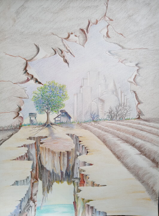 Déconfinement 图画, 16.5x11.7 in