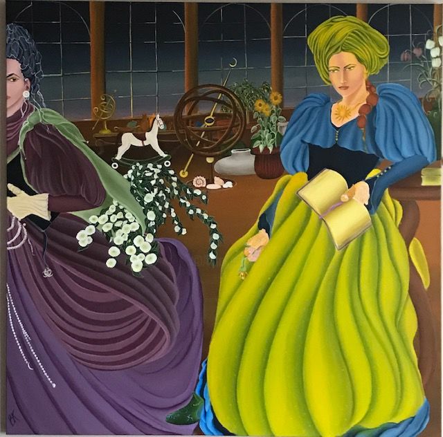 Painting titled "Nuha and nanna, the…" by Bel Kais, Original Artwork, Acrylic
