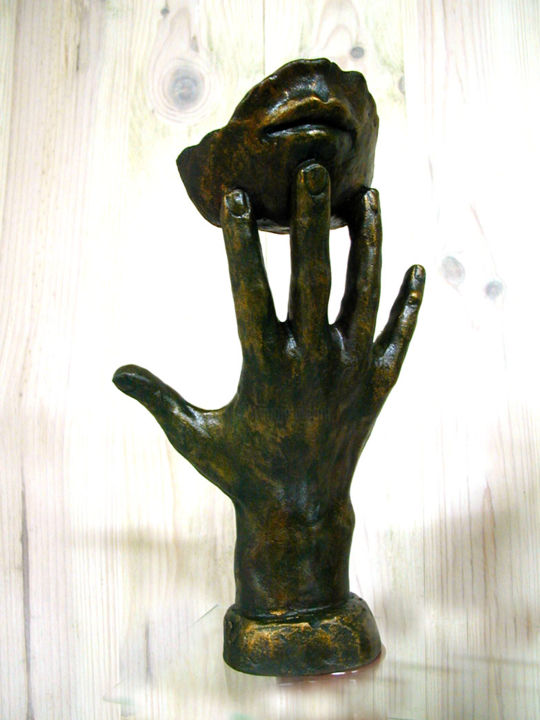 Sculpture titled "Eole" by Véronique Richard, Original Artwork, Bronze