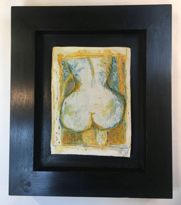Dessin intitulée "Nu jaune" par François Crinel, Œuvre d'art originale, Pigments