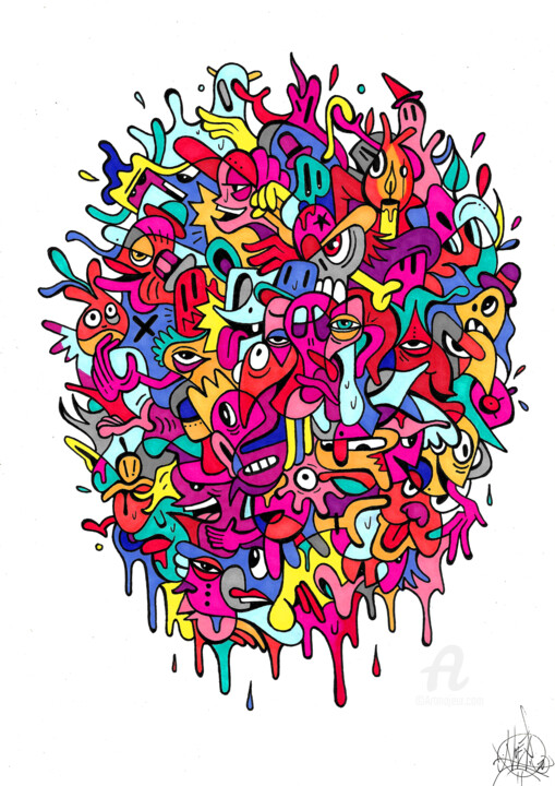 Flowing toons 图画, 11.7x8.3 in