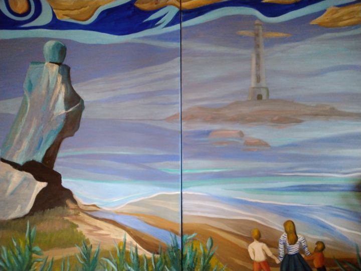 Plouguerneau/2*-reve de phare 绘画, 47.2x63 in