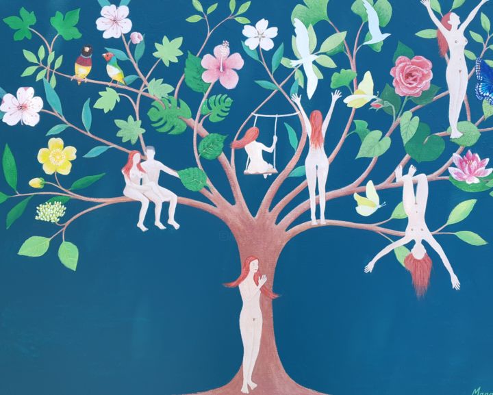 Arbre de Vie 绘画, 28.7x36.2 in