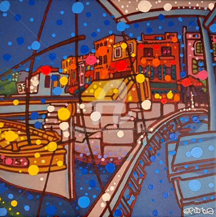 Painting titled "Cassis 1, HPM" by Gwendoline Pieters, Original Artwork, Oil Mounted on Wood Stretcher frame