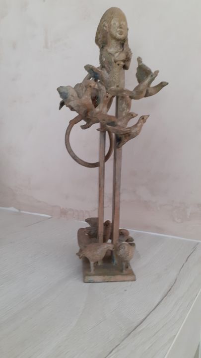 Sculpture titled "TOTEM 2" by Eric Brouwers, Original Artwork, Bronze