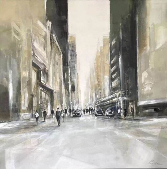 Ζωγραφική με τίτλο "URBAN" από Richard Poumelin, Αυθεντικά έργα τέχνης, Ακρυλικό