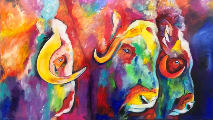 die Drei 绘画, 31.5x55.1 in