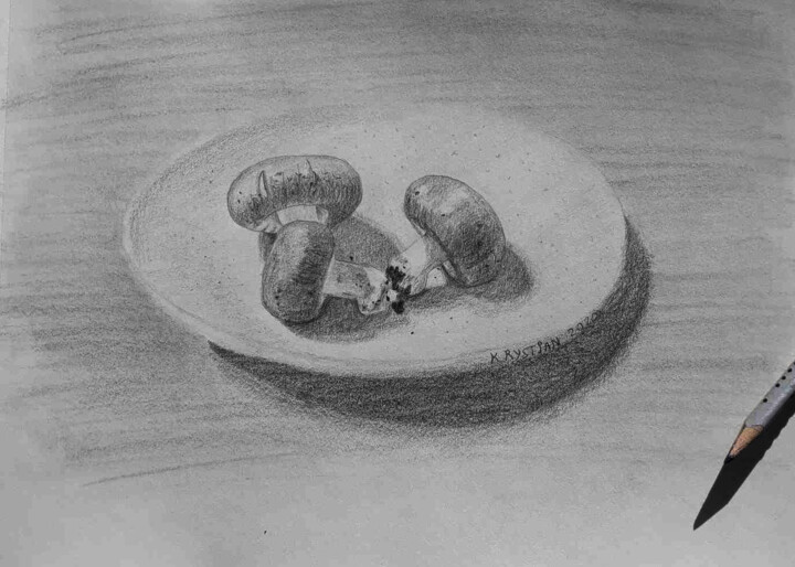 mushrooms 图画, 8.3x11.7 in