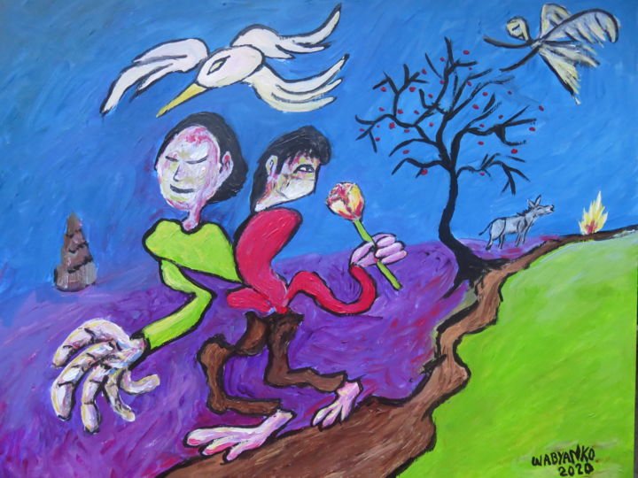 Peinture intitulée "Faces inspired by G…" par Wabyanko, Œuvre d'art originale, Acrylique
