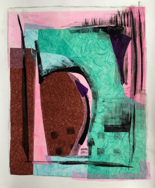 Collages titled "collage abstrait, p…" by Kerthiau, Original Artwork, Ink