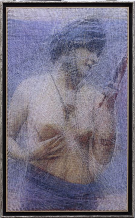 Schilderij getiteld "Reflection (Algorit…" door Ani & Andrew Abakumovs, Origineel Kunstwerk, Draad