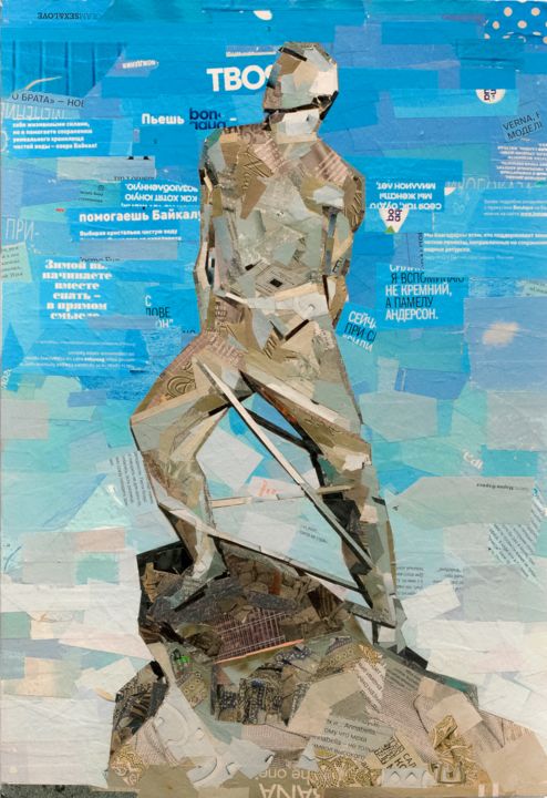 Collages getiteld "Musa Jalil" door Slava Zaitsev, Origineel Kunstwerk, Collages