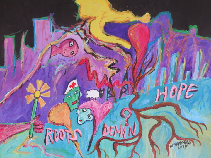 Roots hope tomorrow 绘画, 15.8x19.7 in