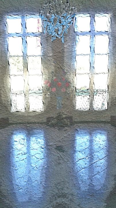 Photographie intitulée "Reflet de ciel bleu" par Emma Laflute, Œuvre d'art originale, Photographie manipulée