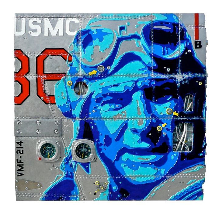 Sculpture intitulée "USMC 865 (Robert Co…" par Jerome Chauvin (JICE), Œuvre d'art originale, Acrylique