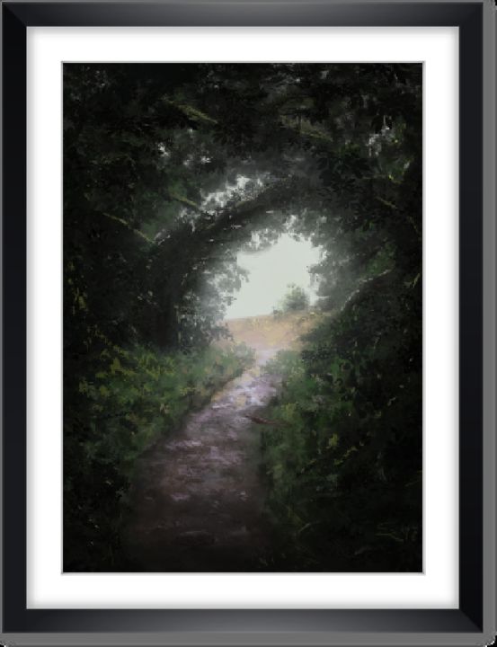 Arts numériques intitulée "Tunnel Végétal" par Sara-Rahel Roulet, Œuvre d'art originale, Peinture numérique