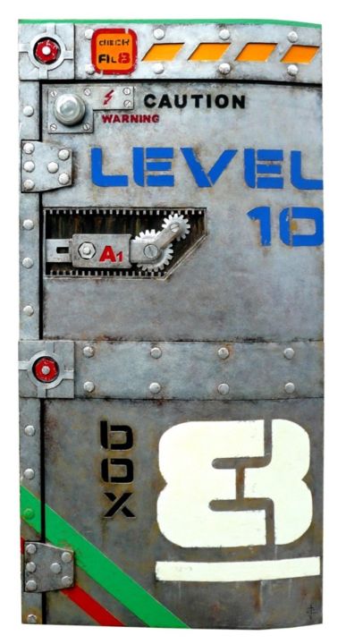 Sculpture intitulée "DOOR RACK LEVEL TEN" par Jerome Chauvin (JICE), Œuvre d'art originale, Acrylique