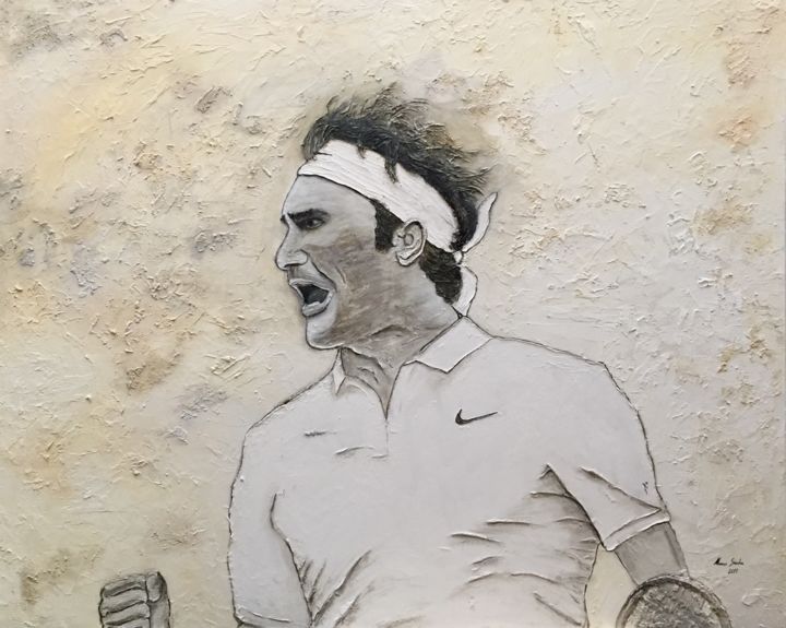 Federer 绘画, 47.2x59.1 in